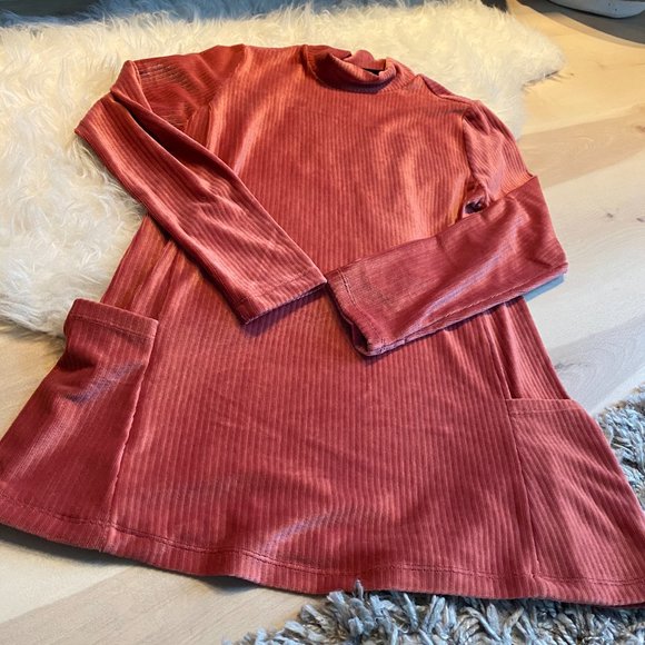 Susan Graver Rusty Rose Velvet Ribbed Shift Dress - Picture 3 of 6